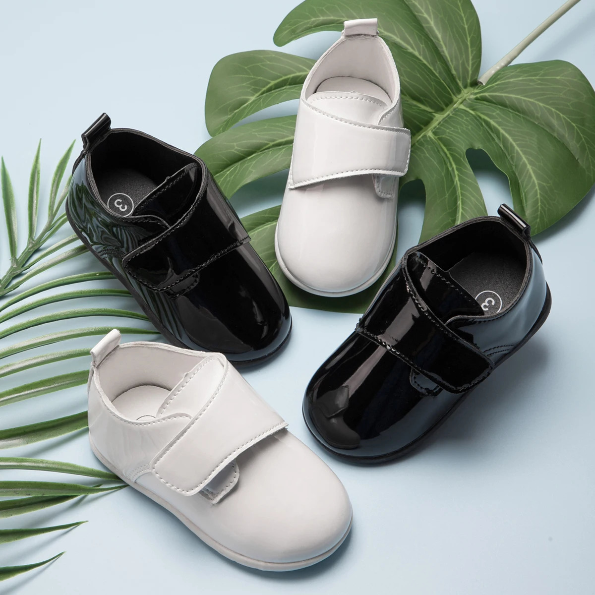 KIDSUN Baby Children Shoes Matte Leather Toddler First Walkers Shoes Rubber Soft-Sole Flat Anti-slip Infant Mirror Shoes 250219