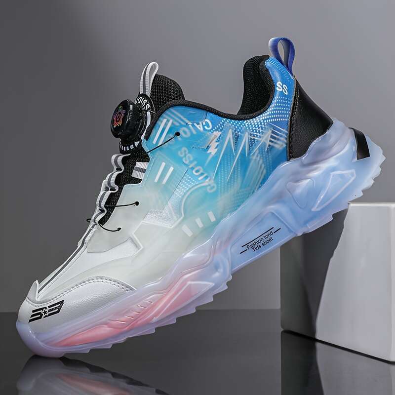 1 pair of fashionable sports lace up casual s treet shoes, round toe, EVA/TPU sole, fabric ing, all season height increasing da d shoes