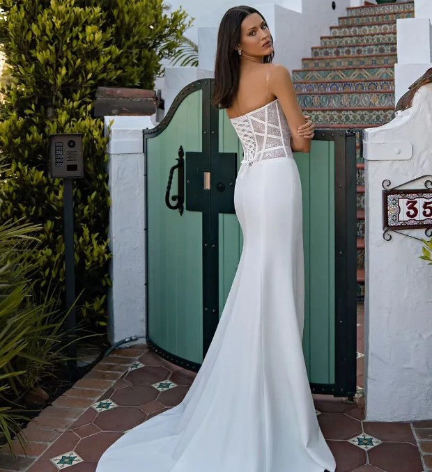 Modern Wedding Dress 2025 Lace Appliques Mermaid Bride Dresses With Detachable Jacket Side Split Bridal Gown