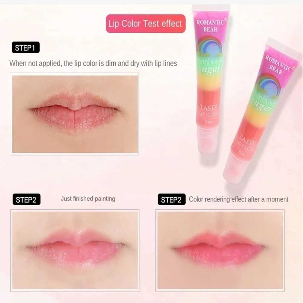 Sexy Red Lip Plumper Gloss Transparent Lip Gloss Rainbow Fruity Lip Balm Shiny Lip Tint Make up Mouth Primer Lipstick Makeup HotW250219