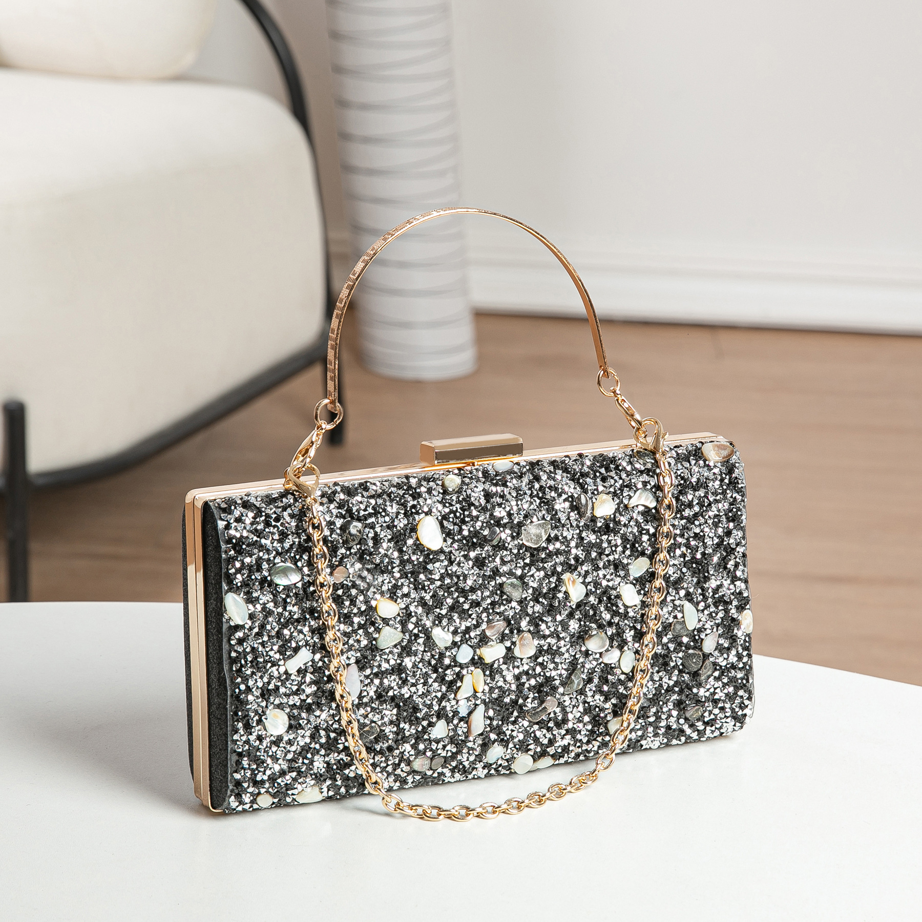 Ladies holding sparkling star shaped long 2025 new fashionable handbag multifunctional mobile phone bag zero wallet clip #swissmilitary