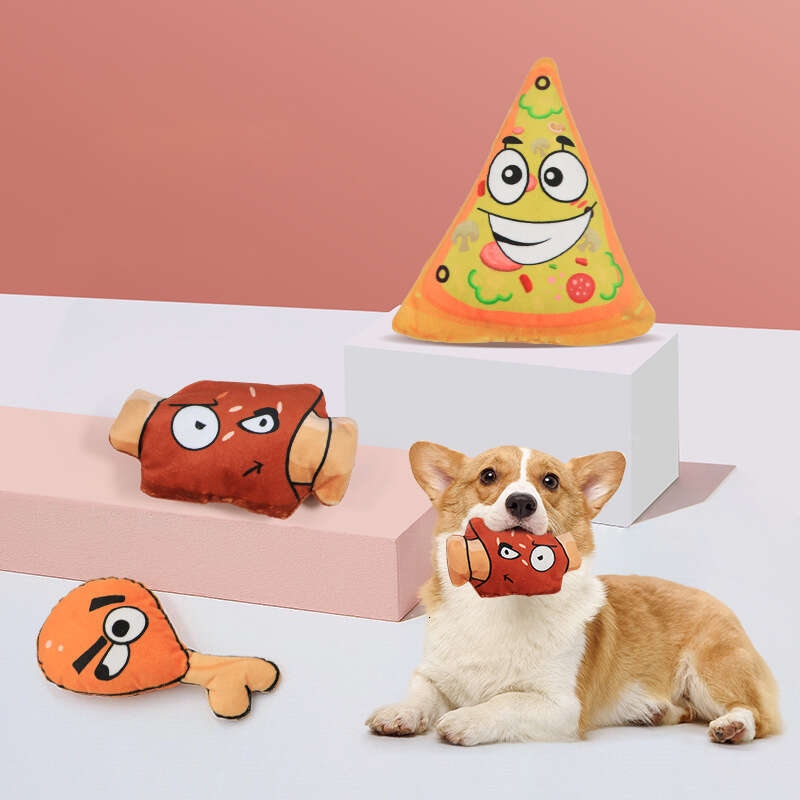 DHpet 6pcs/set Bite Resistant Plush Dog Toys-Interactive Chew Toys for Teeth Grinding & Cleaning Squeaky Puppy Toys Large Size Dog Chew Proof Plushies
