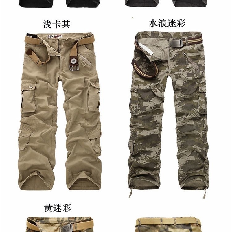 spring Autumn washing Multi-pocket camouflage overalls men cotton uniform pants men baggy cargo pants mensize 28-40 250206