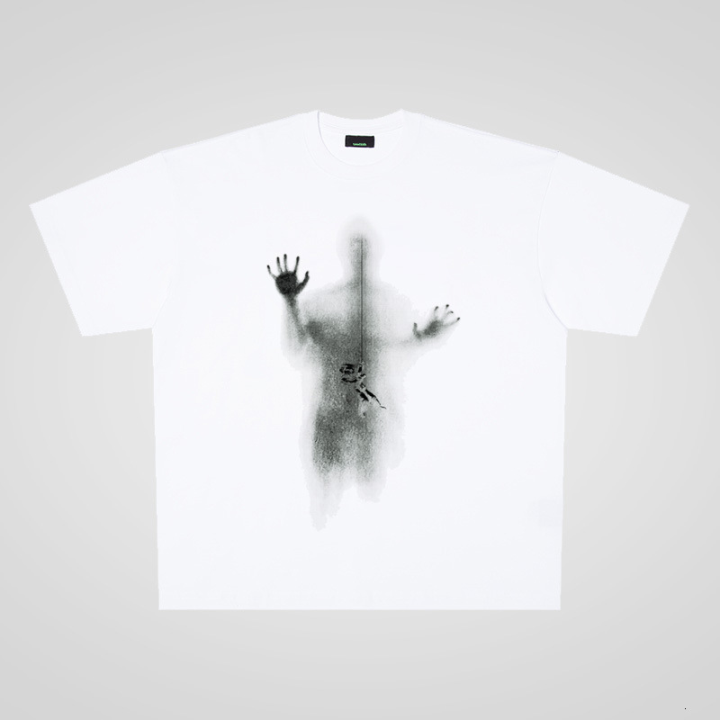 250g American Retro Fashion Cotton Short Sleeved T-shirt For Men Designer T-shirt With Washed Print Summer New Hip-hop Street Casual Loose Men's 