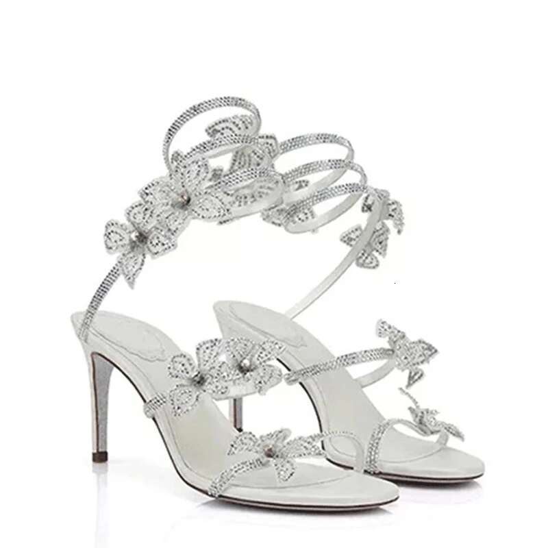 Summer crystal wer women sandals sexy thin heel snake strap shoes