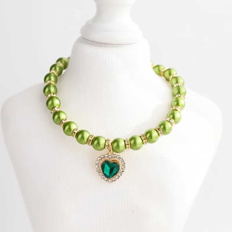 Cat Collar Pet Pearl Necklace Pet Collar Cat and Dog Jewelry Love Diamond Pet Products for Dog Birthday Gift Photo Accessories W250219