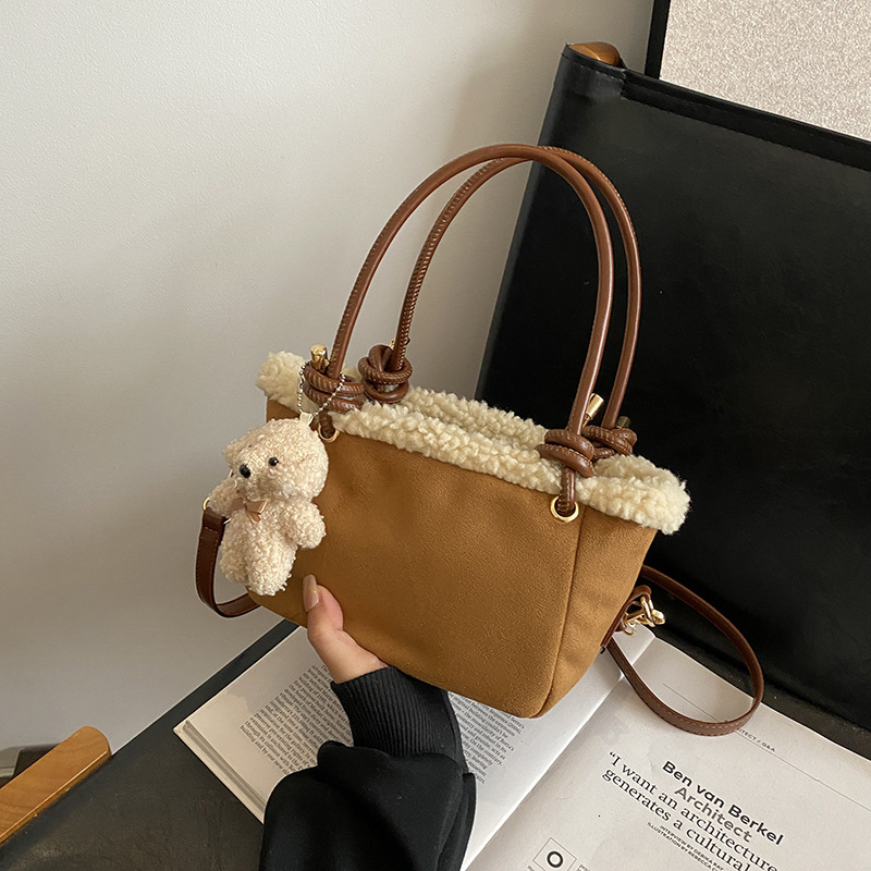 Suede handbag women in autumn and winter 2025, new plush crossbody for leisure, popular bucket bag this year #swissmilitary