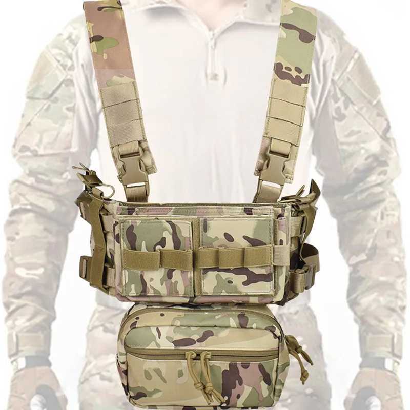 Hunting Combat Tactical MK3 Chest Rig Mini Outdoor Airsoft MOLLE System Duty Vest Military Carrier Chest Vest with Mag PouchXJ250219