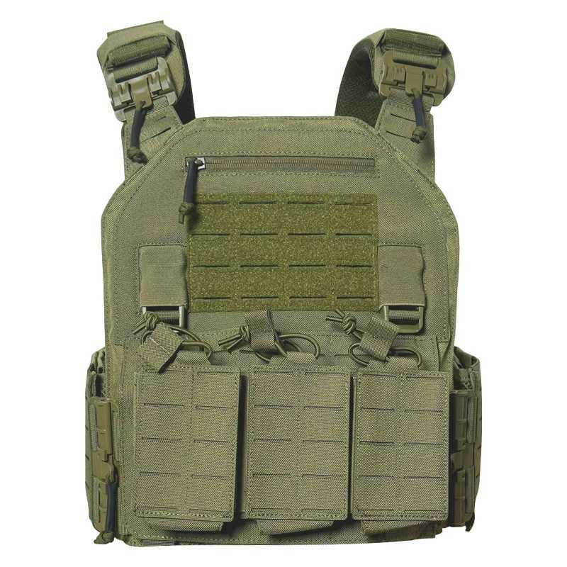 Tactical Vest - Versatile outdoor lightweight vest Hunting Support Adjustable MOLLE vest with three magazine bagsXJ250219