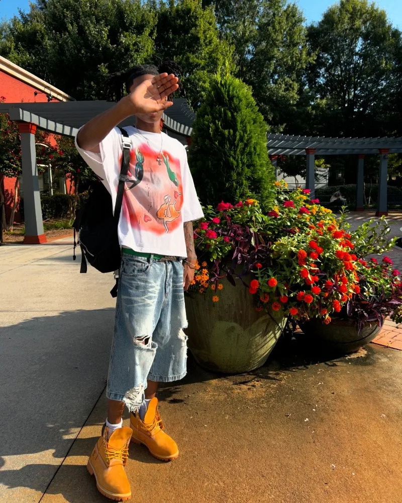 Hip hop high street trend oversized loose shirt Anime letter print short sleeve women Y2k Goth Harajuku summer vintage shirt 250214