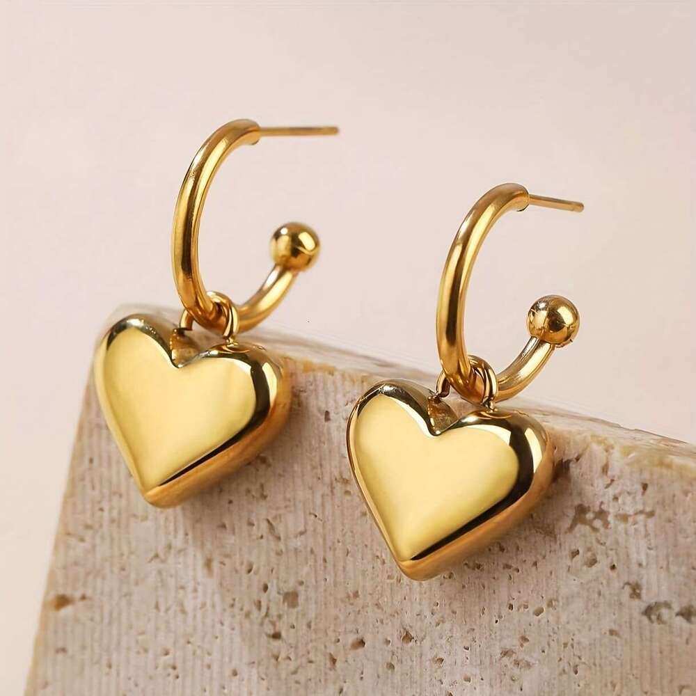 Titanium non fading earrings, women's stainless niche gold steel earrings and accessories