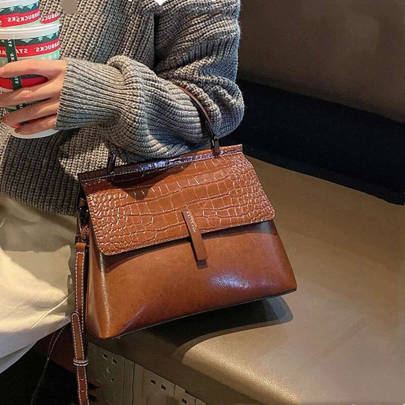 Burminsa Cowhide Genuine Leather Shoulder Bags For Women 2025 Designer Crossbody Purses Satchel Work Tote Ladies Handbags