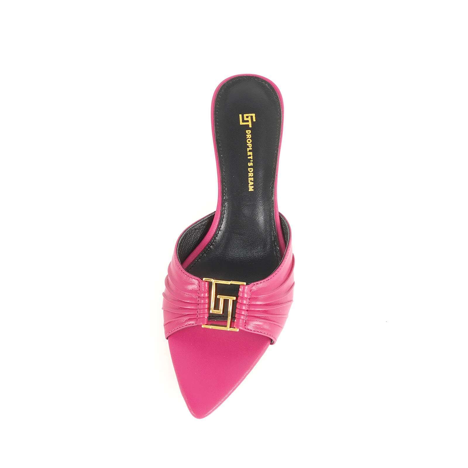 2024 Summer New Women's Fashion Slippers with Pointed Toes, Fish Mouth Shoes, High Quality Genuine Leather Party Shoes Sizes 44