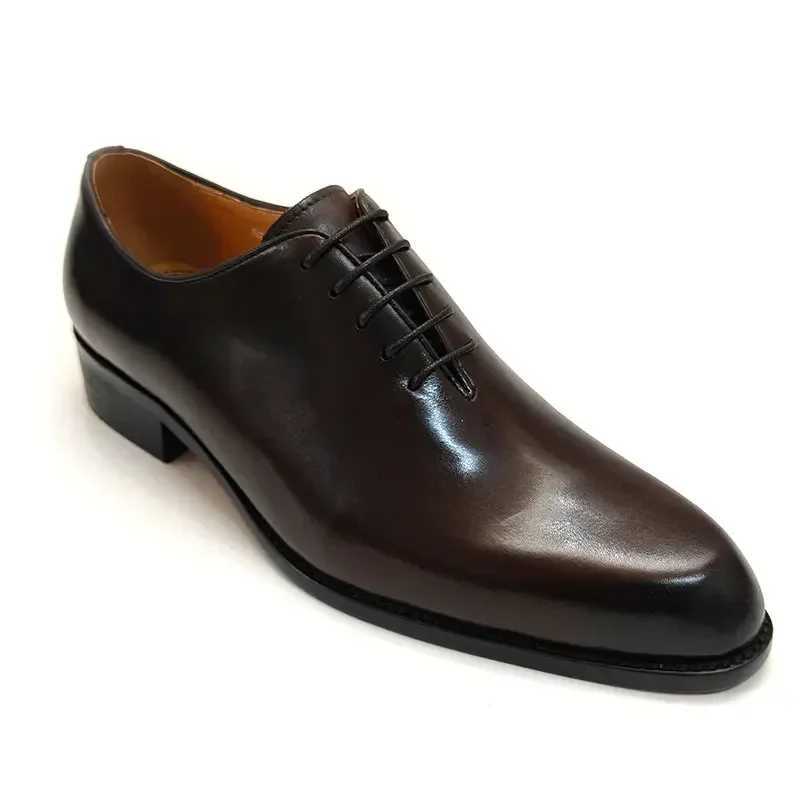 New mens leather shoes handmade high-quality casual Oxford business work shoes black coffee lace up comfortable mens shoes Y250219