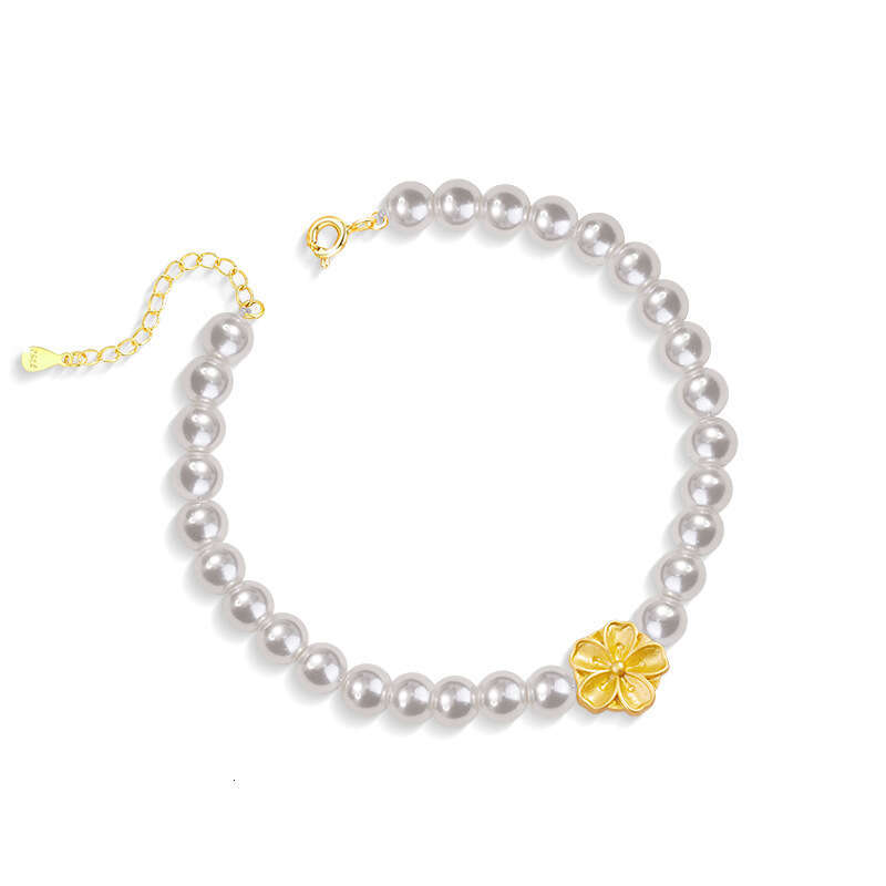 Sakura sterg sier necklace for women, niche, light , high-end, Shijia pearl collarbone chain, ins style wer pendant