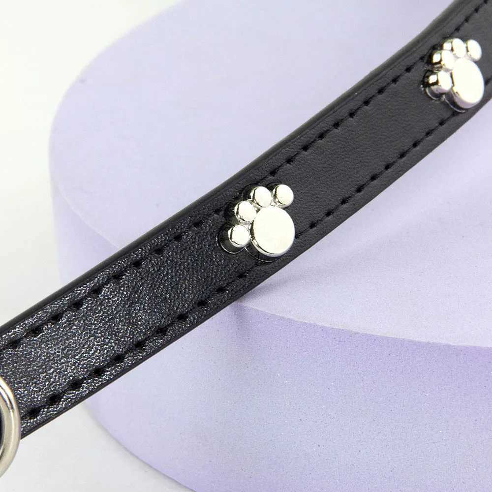Paw Leather Durable Pet Dog Collars Puppy Pug Collars for Small Large Dog Chihuahua Cat Accessories Pet Collar for Small Dogs W250219