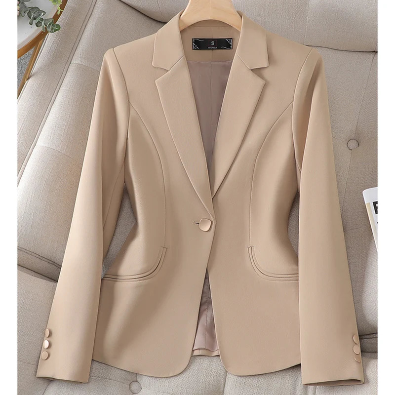 Spring Autumn Blazers Small Suit Jacket Women Fashion HighQuality Professional Ladies Female Outerwear 250213