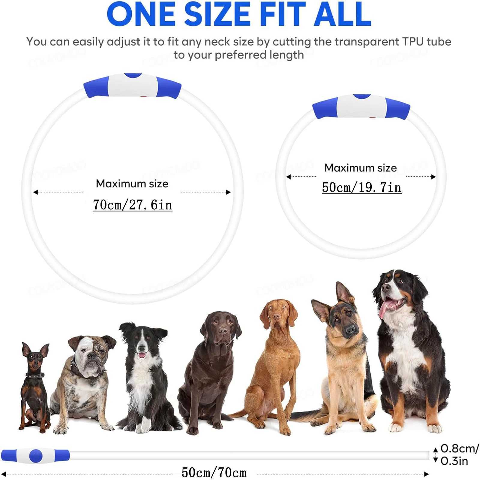 4 Modes Dog Luminou Charge Collar Led Usb Cat Silicone Colorful Collars Cuttable Night Glow Pet Loss Prevention Dogs Accessories W250219