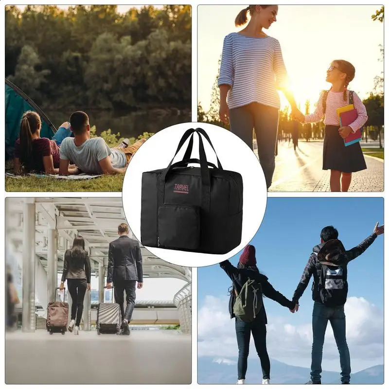Foldable Travel Bag Travel-Friendly Tote Bag With Large Capacity Lightweight Gym Bags With Two Way Zipper For Exercising 250214