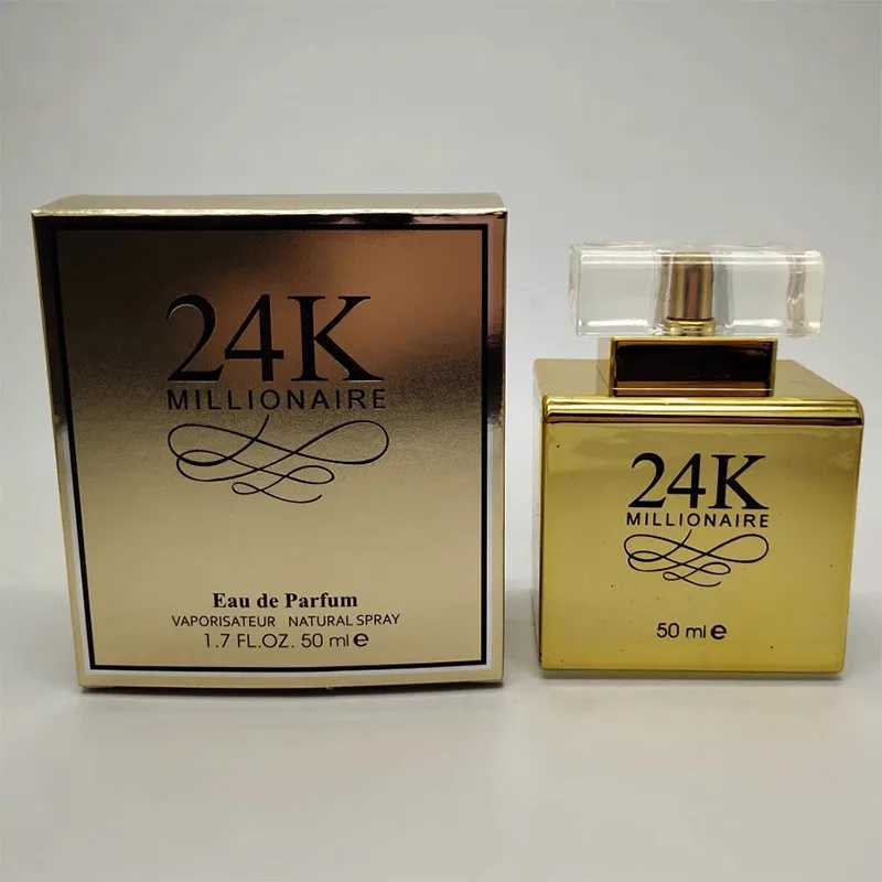 New Arrival 24k Golden Womens Fashion perfume 50ml Luxury Brand Lasting Flower Fruit perfume 24k Million perfume De Toilette Womens Fog Z250219