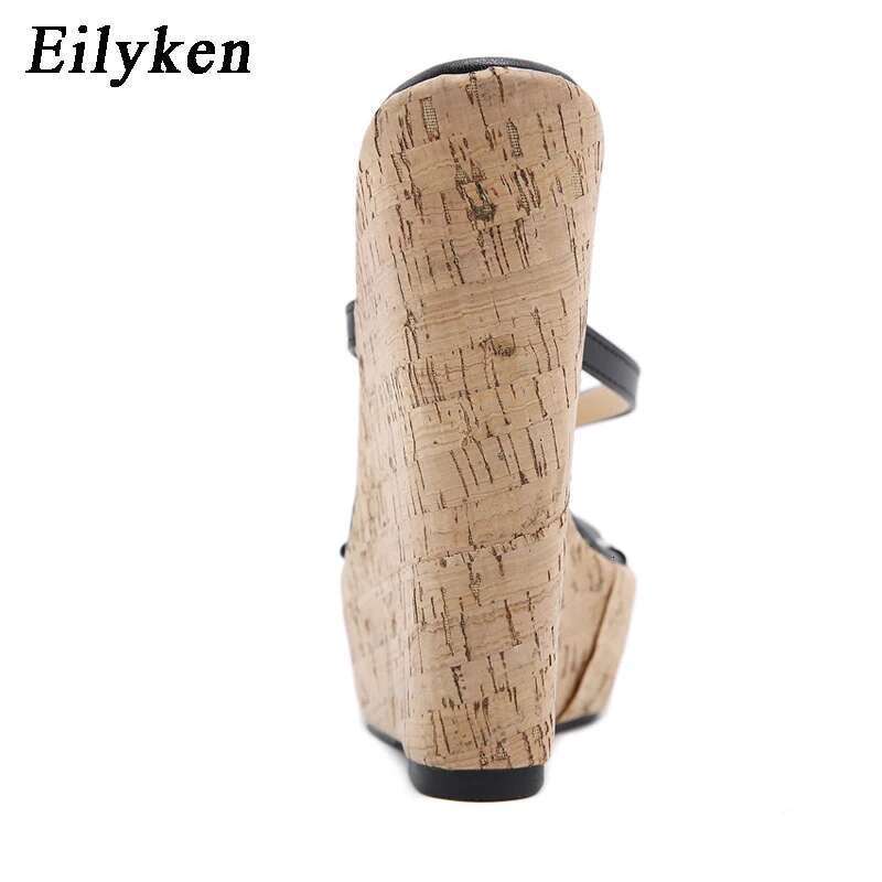 Designer High Heels Platform Wedges Women Slippers Summer Pinch Toe Slide Shoes Female Sandals Large Size 35-42