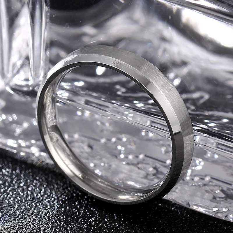 4-8mm Dull Polish Silver Color Titanium Ring For Men and Women Personalized Ring Customize EngravedXJ250219
