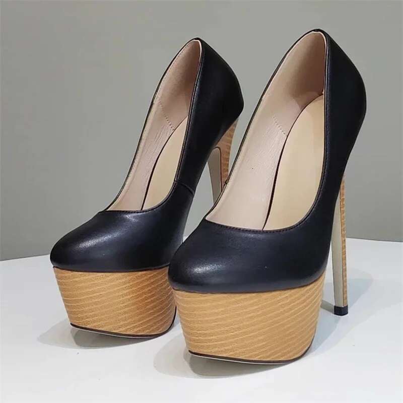 Sexy Chunky Platform Round Toe Women Pumps Fashion Shallow Extreme Stiletto High Heels Banquet Prom Ladies Shoes