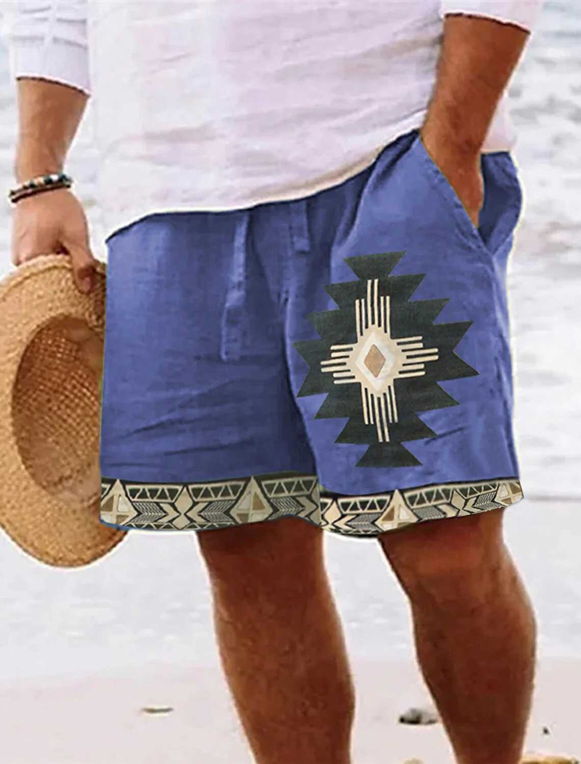 2024 New Mens Retro Cross Totem 3D Printed Shorts Mens Summer Breathable Retro Shorts Fitness Street Shorts W250219