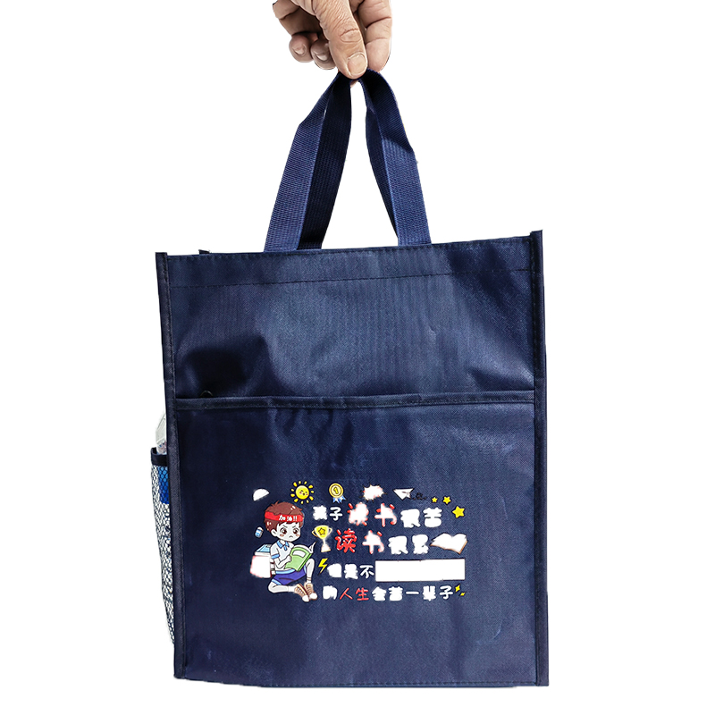 Customized large capacity book carrying bag, storage hand-held file bag, multi-functional dirt resistant cartoon tutoring bag for elementary school st