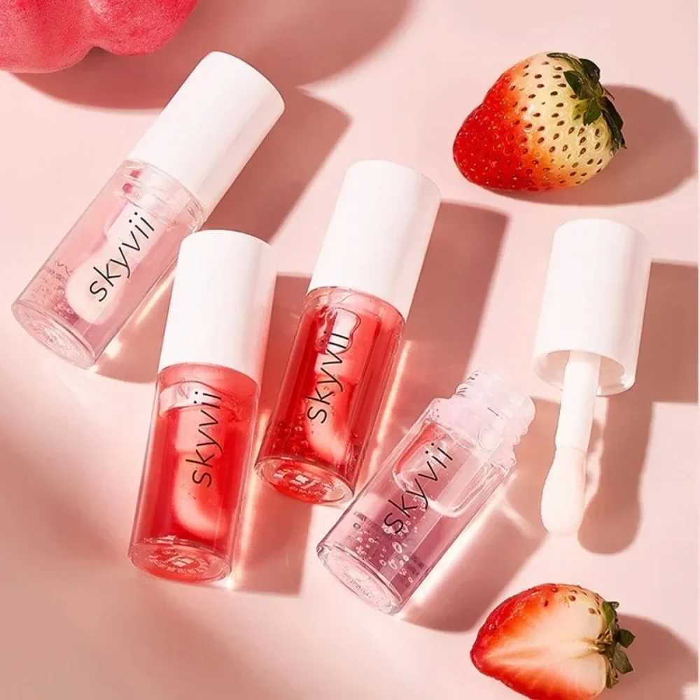 Strawberry Jelly Lip Oil Glossy Tint Glaze Lipstick Moisturize Liquid Fruit Jam Lip Beauty Treatment Transparent Hydrating BalmW250219