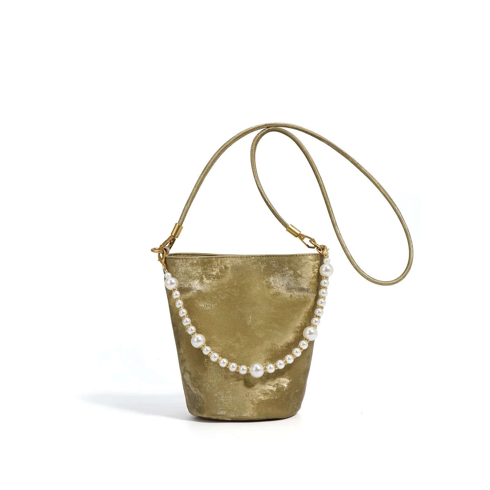 High Quality Genuine Leather Ladies Bucket Handbags Designer Satin Shoulder Bag Crossbody Bags For Women