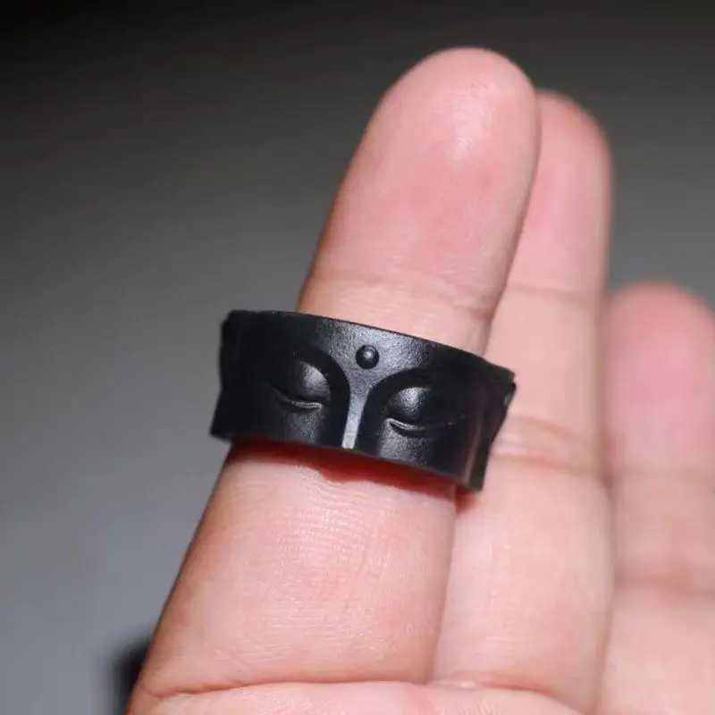 Speak No Evil Buddha Half Face Ring Buddhist Accessories Handmade Gothic Adjustable Open Ring Unisex Designer Jewelry Bless GiftXJ250219