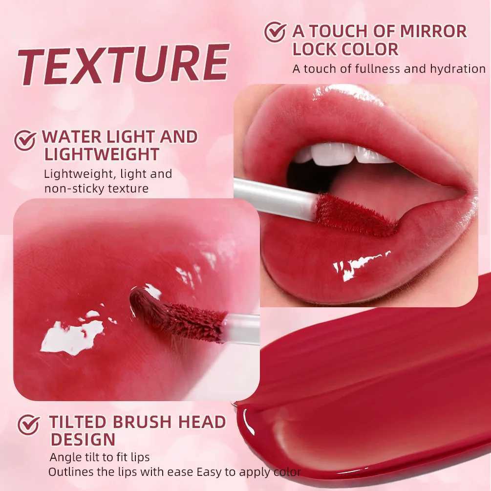 QIBEST mirror gloss jelly gloss mirror moisturizing liquid lipstick shiny lipstick glass lipstickW250219