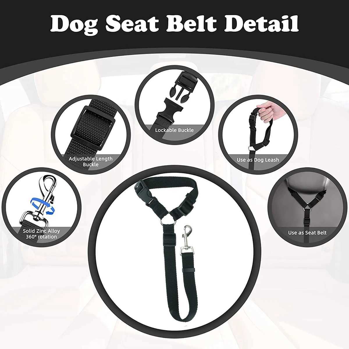 1pc Pet Dog And Cat Seat Belt Car Headrest Restraint Adjustable Safety Rope Car Seat BeltXJ250218