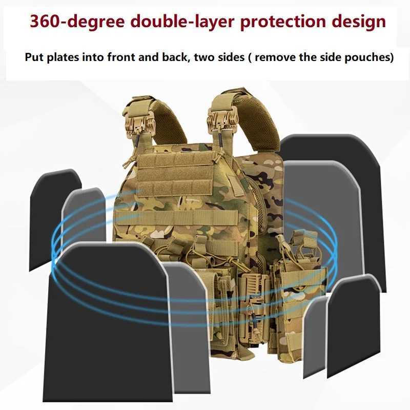 Camouflage MolLE Nylon Modular Vest Tactical Combat Vests Outdoor Hunting Vest Military Men Clothes Army Vest EquipmentXJ250219