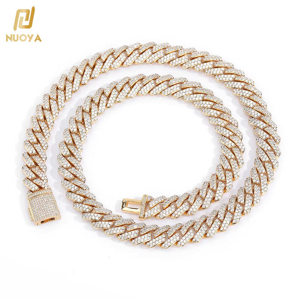10mm Hip Hop Dia Necklace Iced Out Micro Pave Cz Cuban k Chain for Men Women
