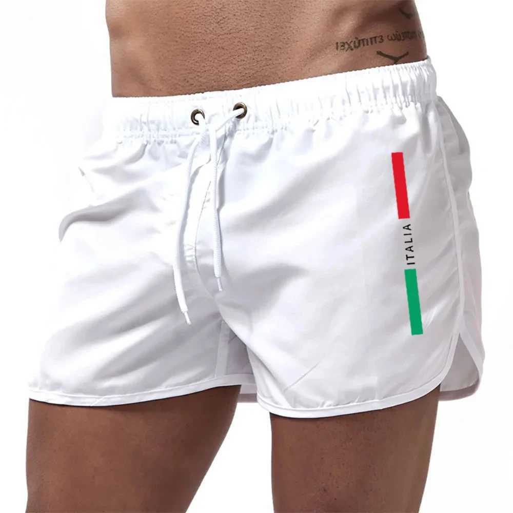 Mens quick drying beach fitness shorts summer swimsuit casual sports mens swimming board 2024 new fashionable beach W250219