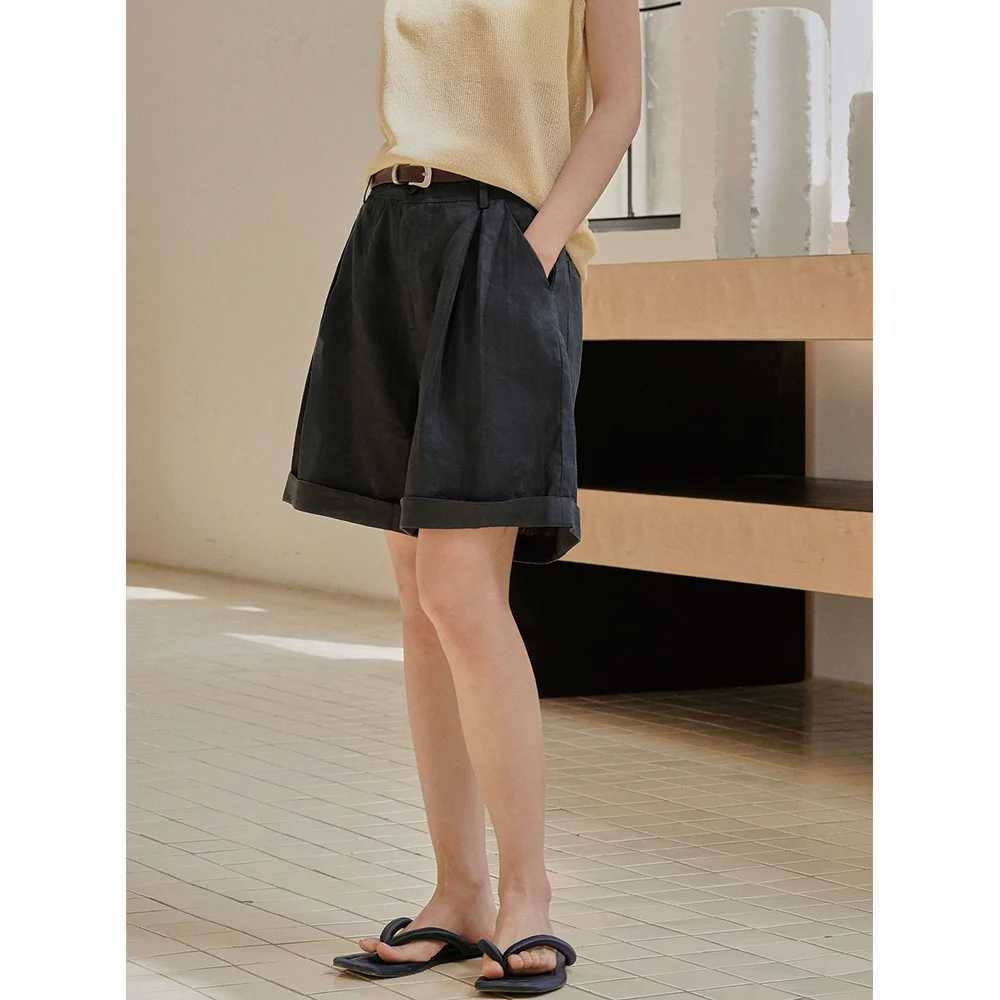 Men's Shorts Summer Korea Style Lazy Linen Curled Shorts Wide Leg Loose Slim Casual Hot Pants For Women z250219
