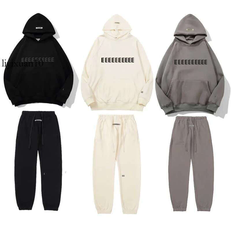 Essentuals Hoodie Set Of Pieces Fear Of Good Cloth Essecial Tracksuit Winter Warm Pants Clothing Hip Hop Streetwear Pullover 1977 Suit Essentialals Suits Hoodie 2E3