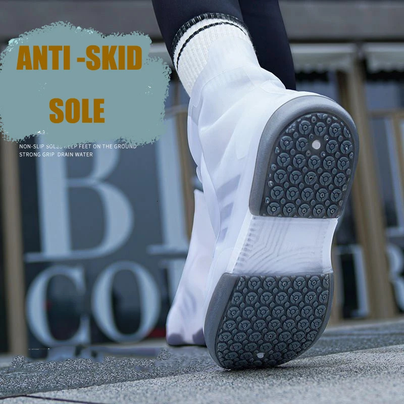ner Two Tone Shoe Covers Waterproof Overshoes Washable Anti Skid With Button White Durable Galoshes 250219