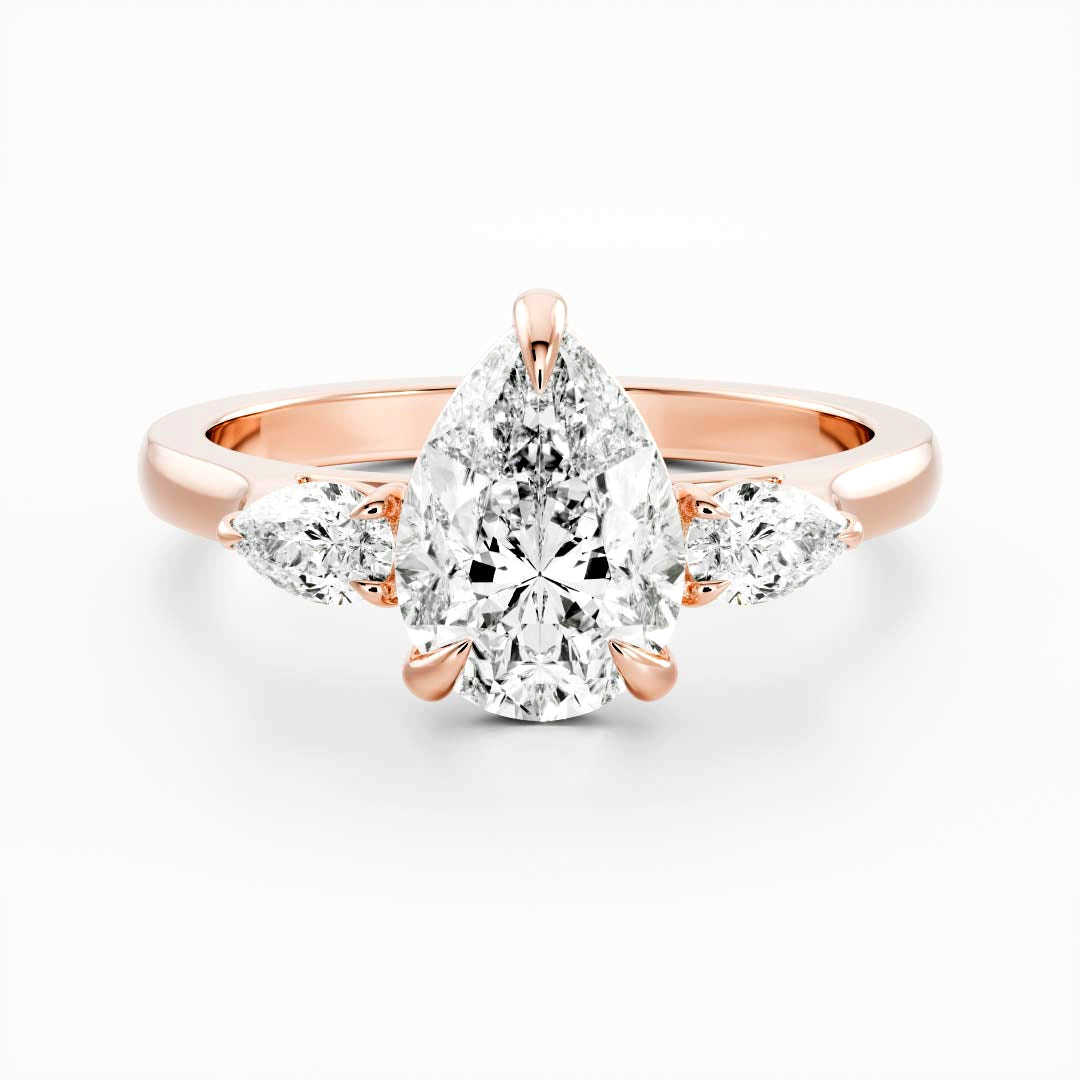 Luster Jewellery 1.5ct+0.7ct Moissanite Fine Jewelry 10k/14k/18k Gold Engagement Wedding Ring for Women