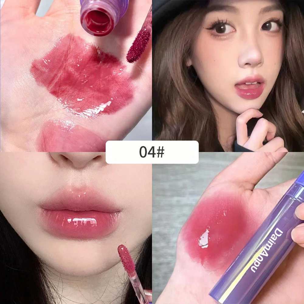 Purple Plumping Lip Gloss Mirror Water Gloss Shining and Moisturizing Highly Pigmented Lip Stain for Girls and WomenW250219