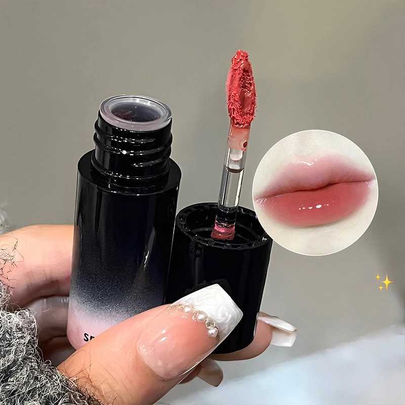 Sexy Red Mirror Lip Glaze Water Light Liquid Lipstick Moisturizing Non-stick Cup Highly Pigmented Peach Lip Tint Makeup CosmeticW250219