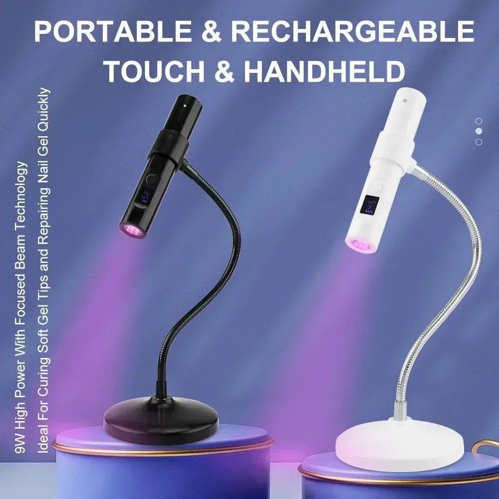 UV Lamp for Nail 2 in 1 Nail Lamp Portable Nail Dryer Stand Hold Handheld UV LED Nail Lamp Mini Nail Drying Light for Home Salon 250214
