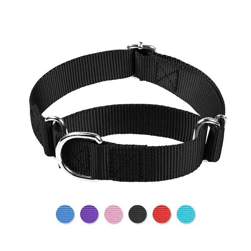 Dog Collars Reflective Nylon Dog Collar with Metal D Ring Adjustable Training No Slip Dog Collar for Large Dogs Walking Training W250219