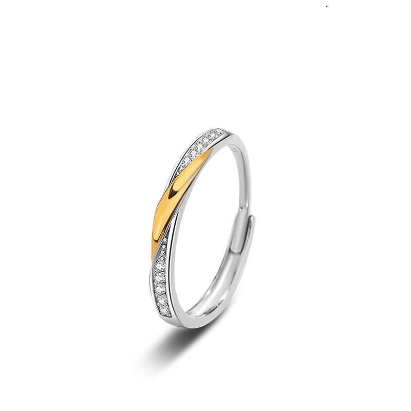 Mobius sterling silver lovers small design luxury Qixi Valentine's Day star pair ring