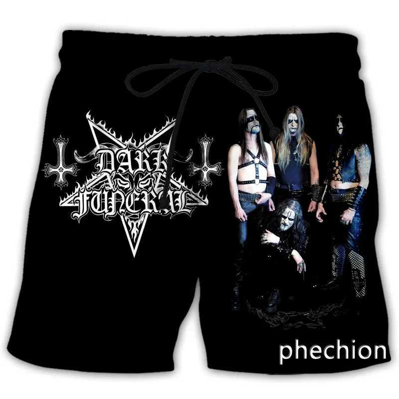 Phechion New Fashion Men Women Dark Funeral With 3D Printed Casual Shorts Novel Street Wear Mens Loose Sports Surfboard Shorts W250219