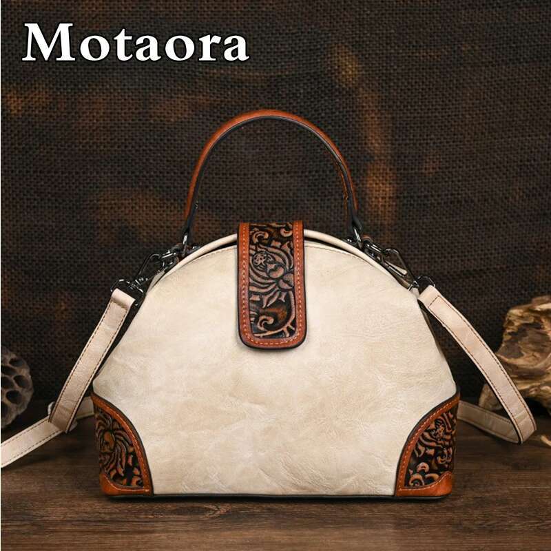 MOTAORA 2025 New Retro Emed Leather Women's Bag Multi Color Female Crossbody Shoulder Bags Ladies Clip Handbag For Women