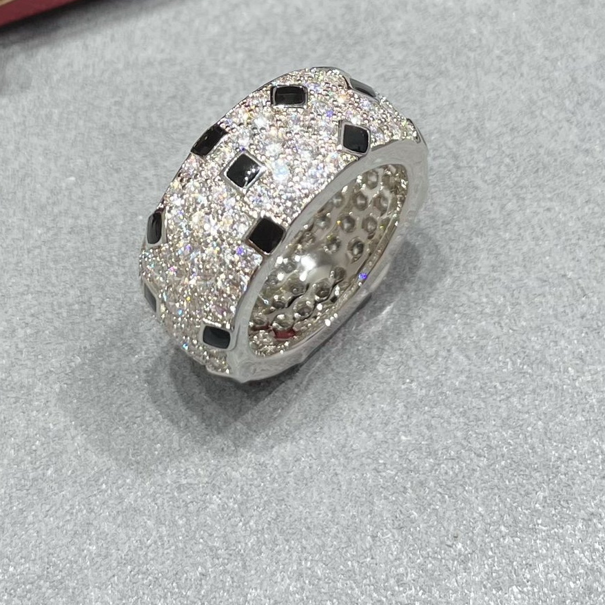 Designer leopard spots ring panthere wide rings for women US size 678 inlaid moissanite counter quality 041