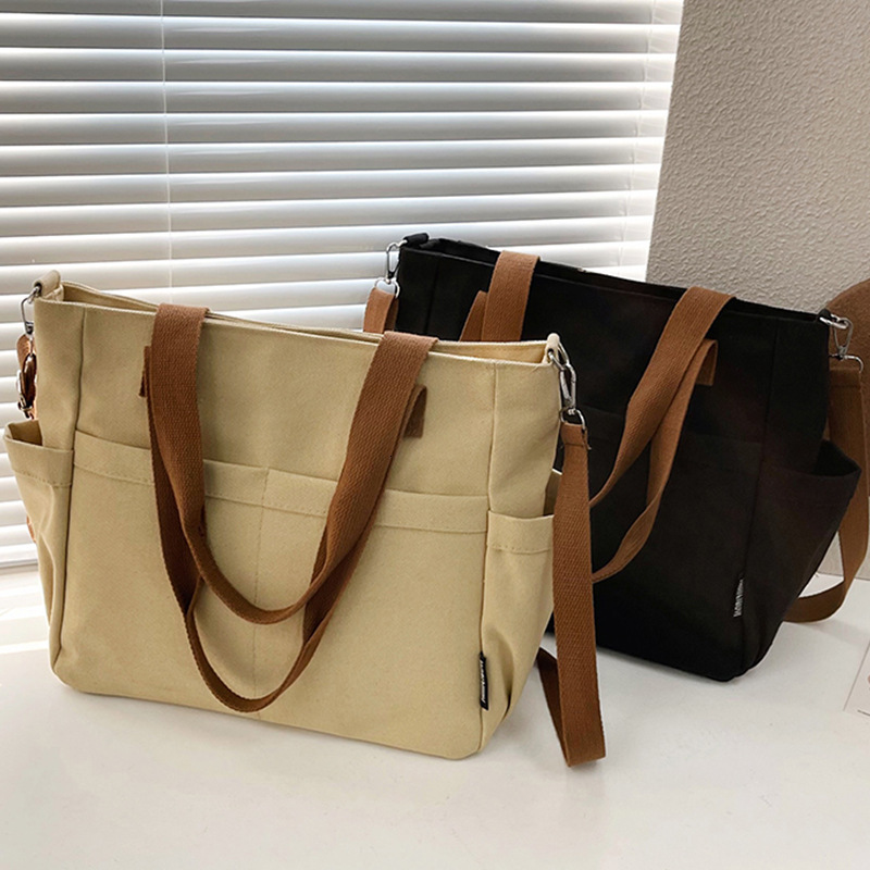 College student class canvas for women 2025 new leisure commuting large capacity single shoulder crossbody tote bag #swissmilitary